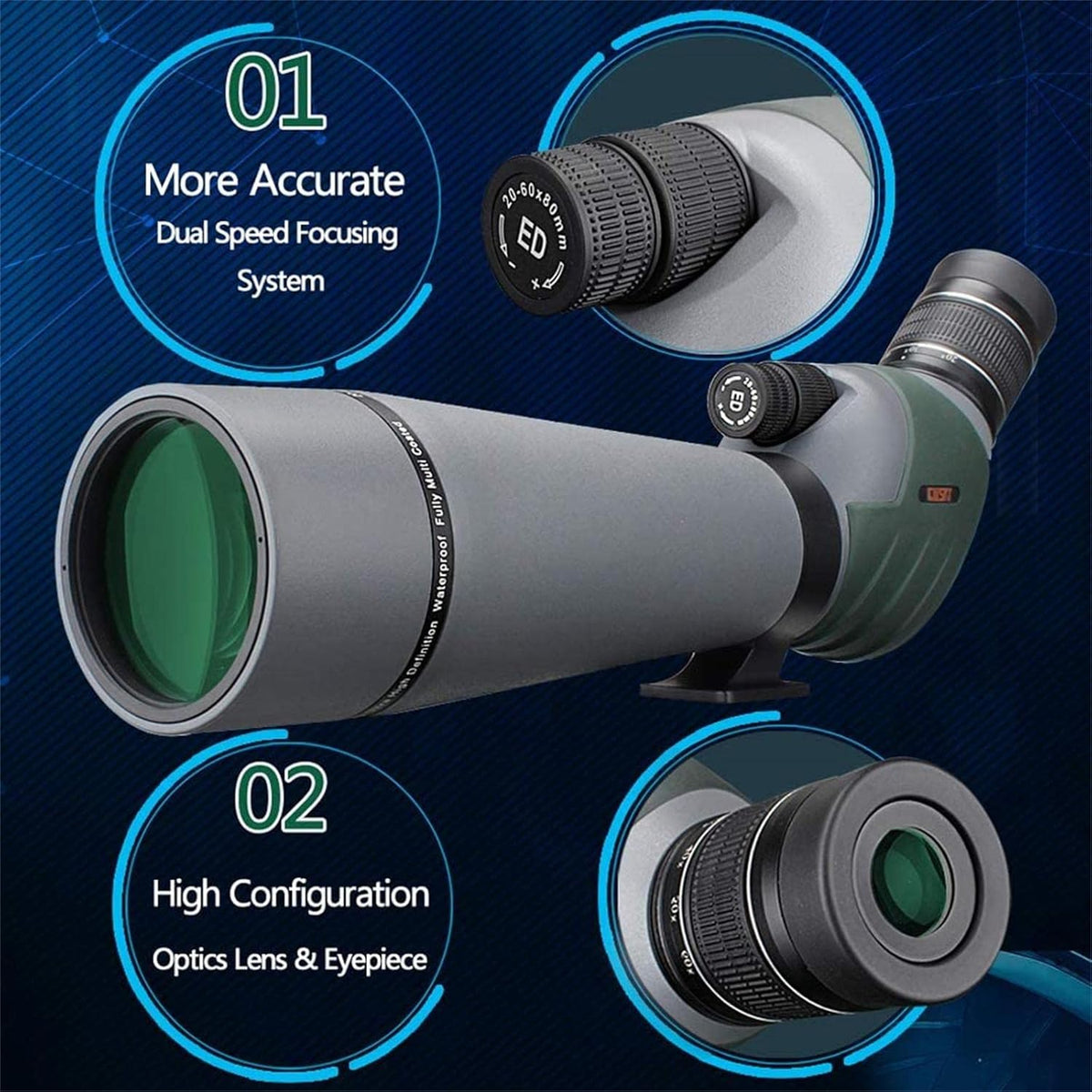 20-60x80 ED Spotting Scope with Carrying Case N214701