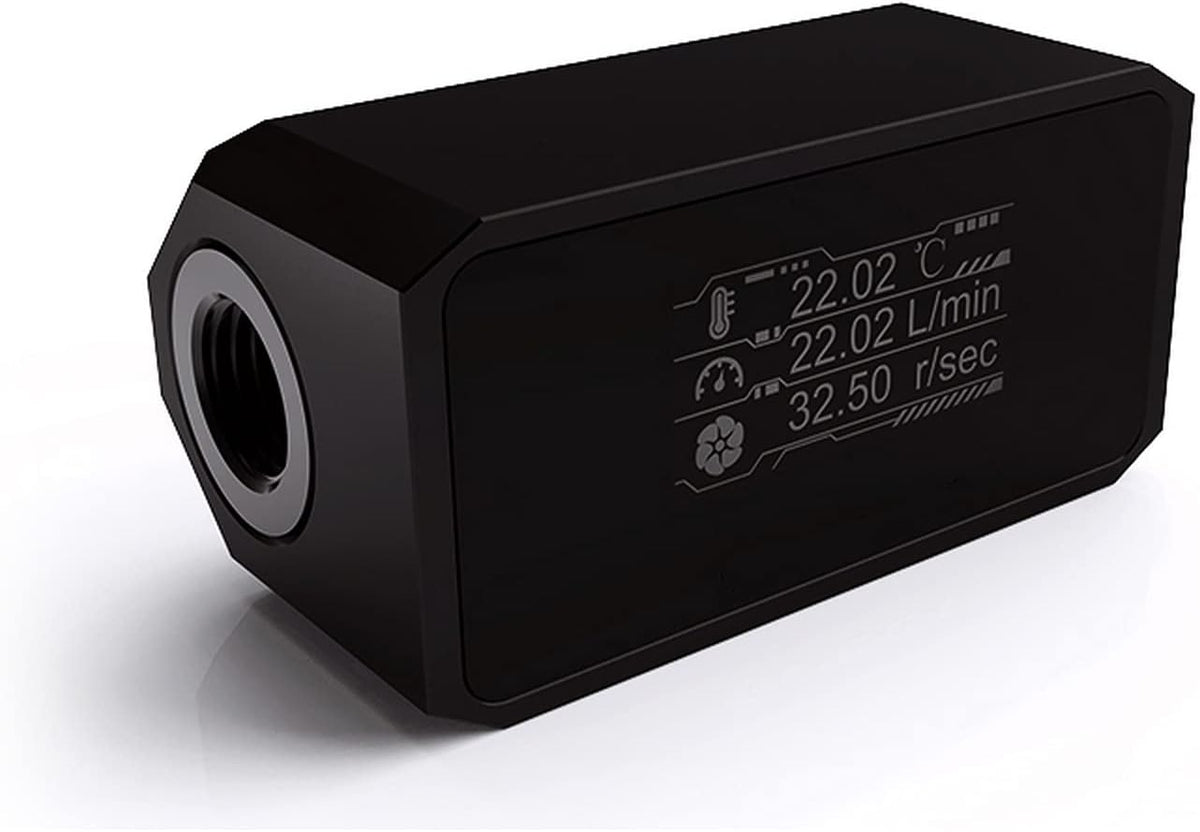 Inline PC Water Cooling Flow Meter OLED Display M33283