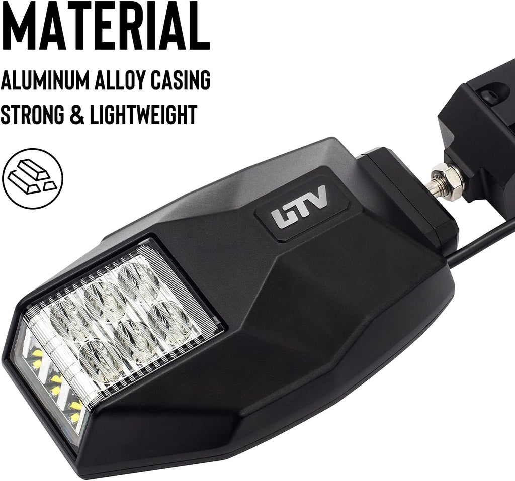 Aluminium UTV Side Mirrors with LED Spot Lights, One Pair U540565