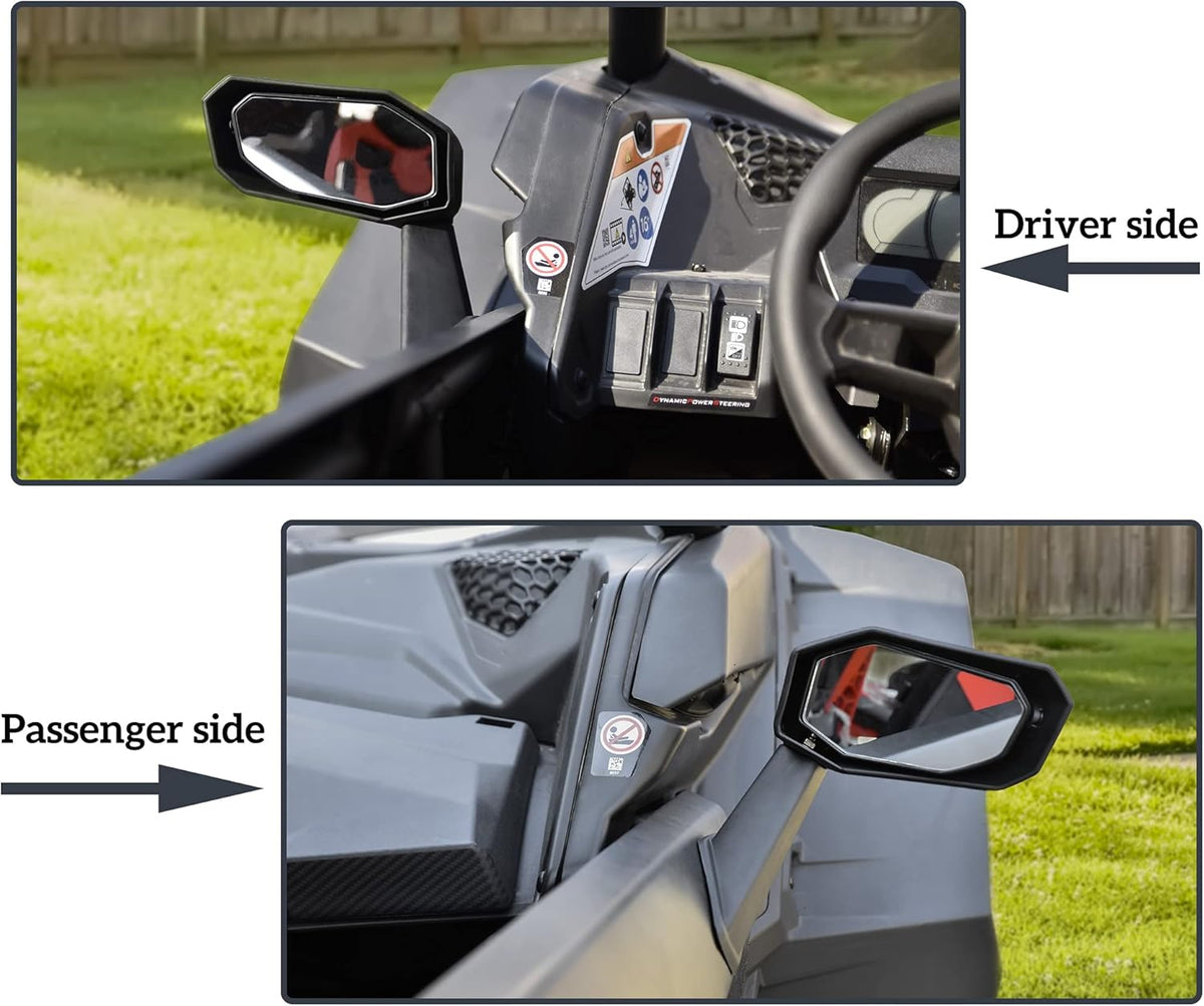 Folding Front Door Rear View Side Mirrors for Can-Am Maverick X3 / X3 MAX 2017-2021, 2PCS G16332