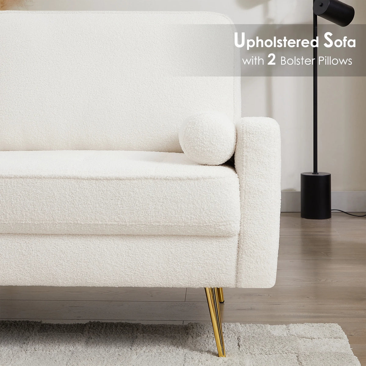 2 Seater Boucle Sofa with 2 Pillow T887