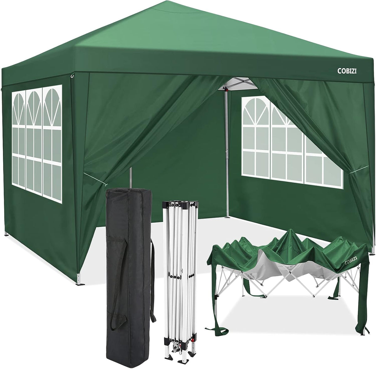 10x10ft Pop Up Canopy Tent with Wheeled Carry Bag B28611