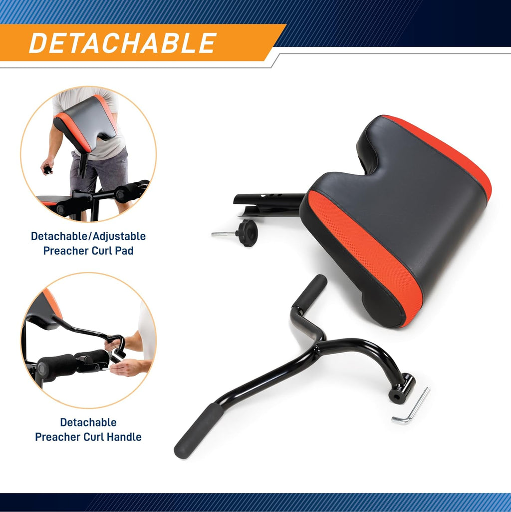 Adjustable Olympic Weight Bench with Leg Developer and Squat Rack B4150