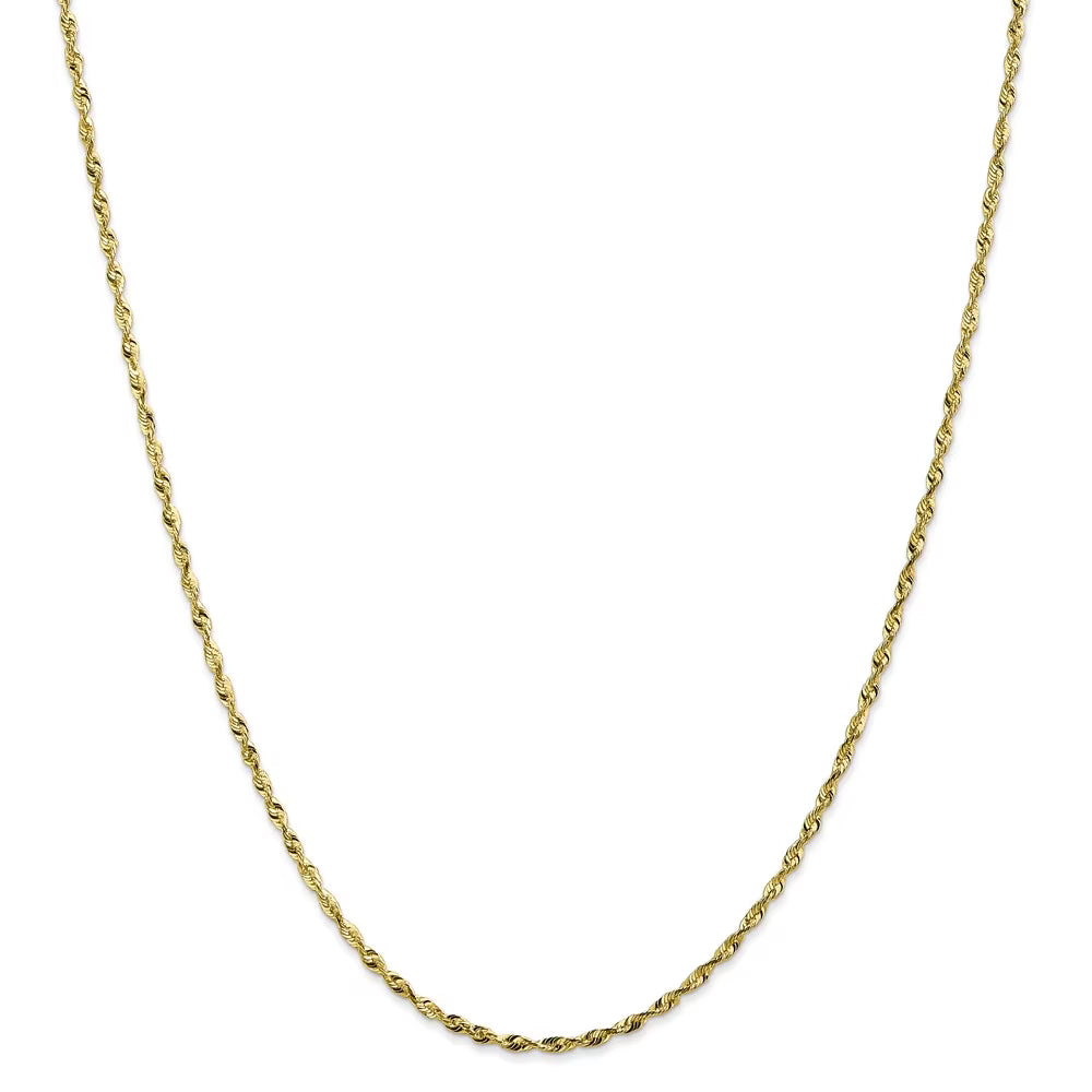 10kt Yellow Gold 1.8mm Diamond-Cut Lightweight Rope Chain 16 inch E570958