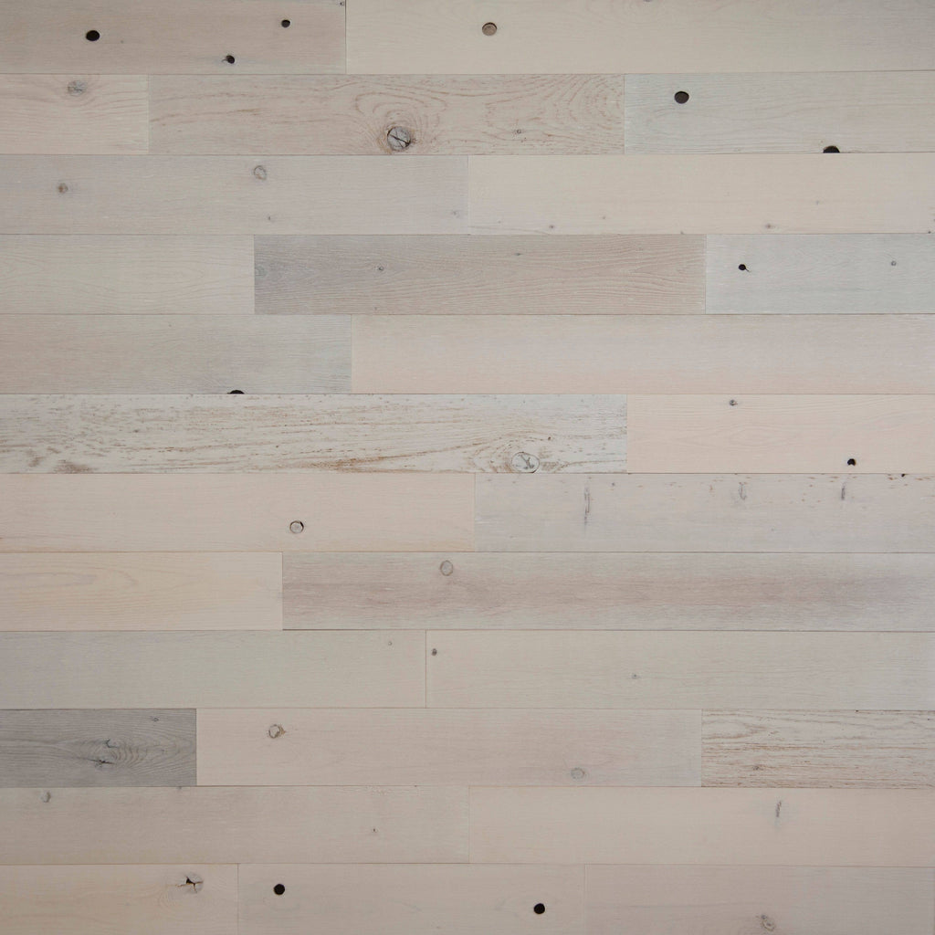 Reclaimed Wooden Wall Planks Peel and Stick 10 Sq. ft Coastal White N236299
