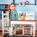 18 Inch Doll Furniture Wooden Kitchen Table and Two Chairs J94325