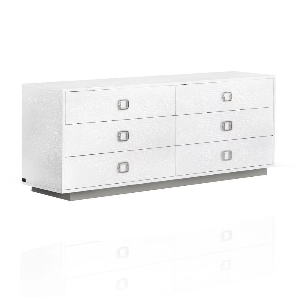 White 6 Drawer Dresser C72155