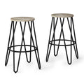 26" Wood Seat Stool Set of 2 I707