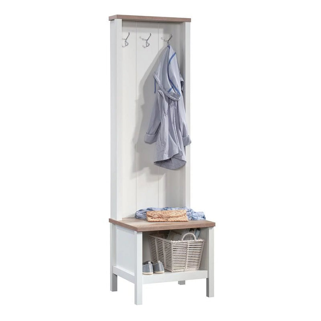 Soft White Entryway Bench with Storage S95968