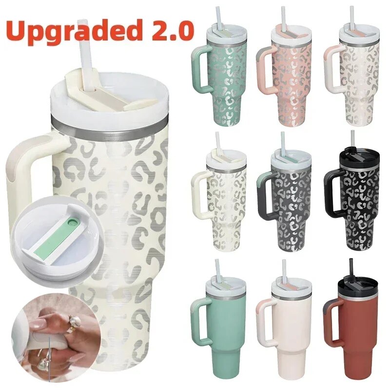 40oz Stainless Steel Insulation Cup With Handle Thermal Mug 1200ml E631