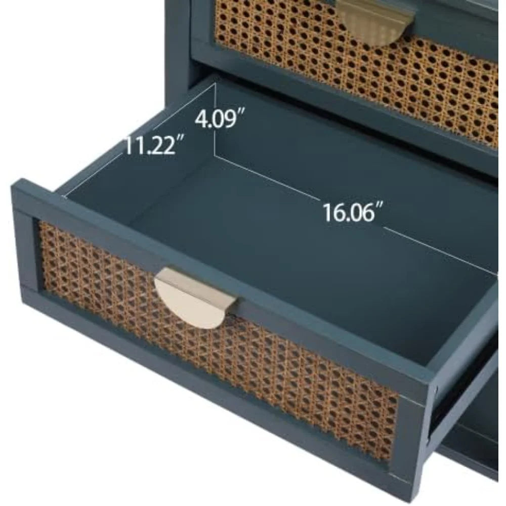 Natural Rattan 2 Drawer Side Table V399055