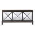 50" Brown Mirrored Media Cabinet with Storage S93085