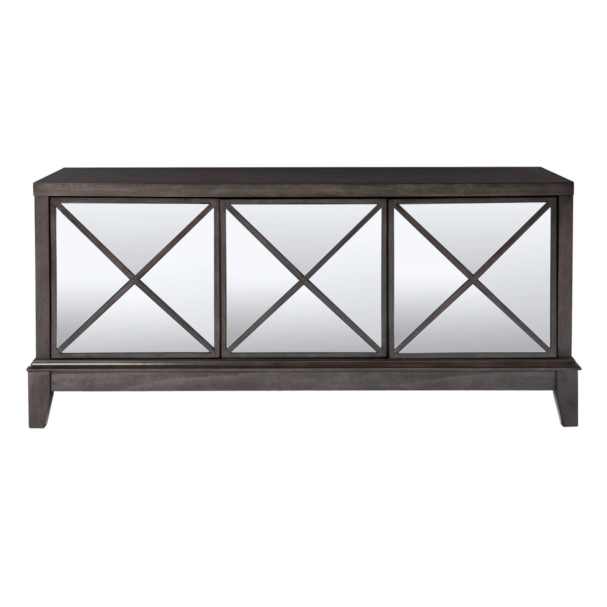 50" Brown Mirrored Media Cabinet with Storage S93085