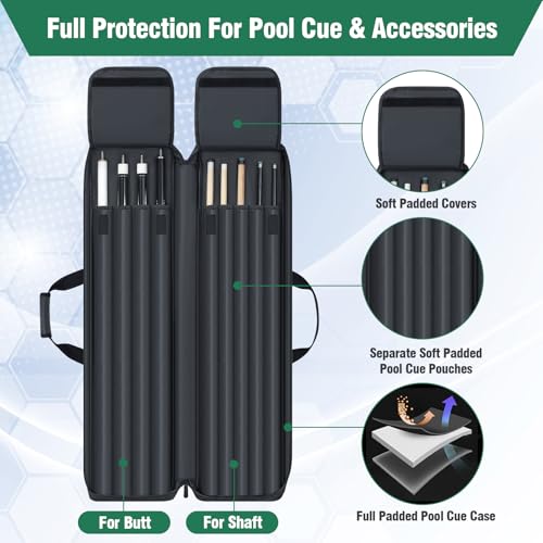 4x5 Soft Padded Pool Cue Case with Backpack Straps N826514