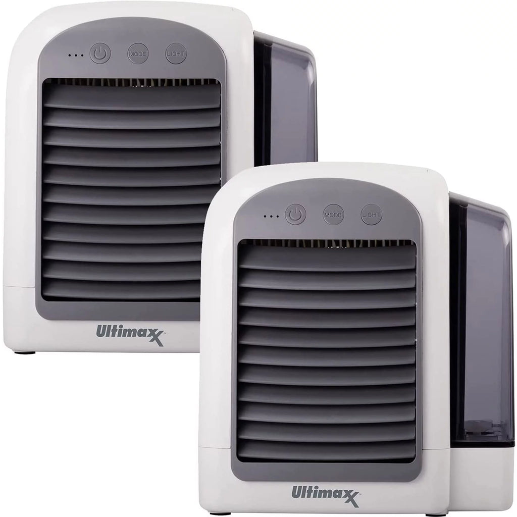Portable Cordless Air Conditioner Humidifier with 3 Speeds 2-Pack W58291