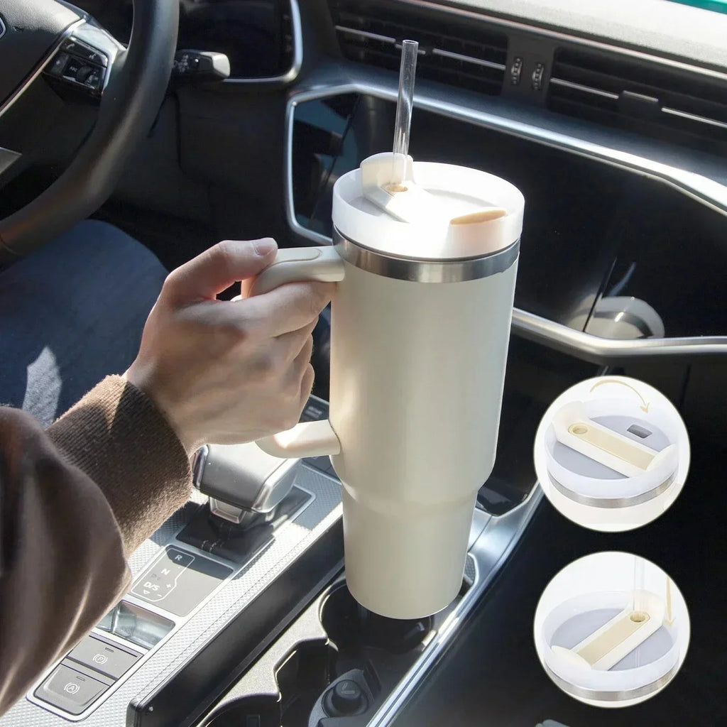 40oz Stainless Steel Insulation Cup With Handle Thermal Mug 1200ml E631