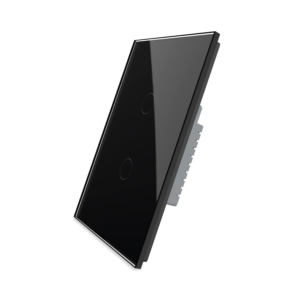 Black Wall Touch Light Switch, 2 Gang 1 Way G416