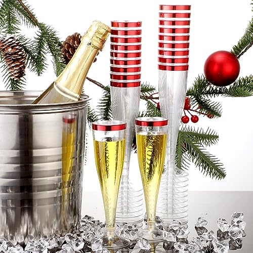 100 Pcs 4.5oz Clear Plastic Champagne Flutes K397