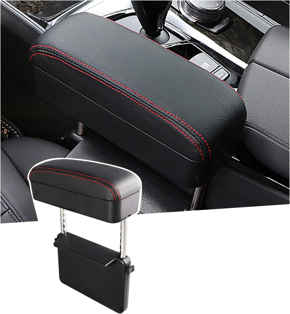 Black Adjustable Car Armrest Extender with Organizer I778