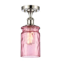 Polished Nickel 1 Light Semi-Flush Mount C18147