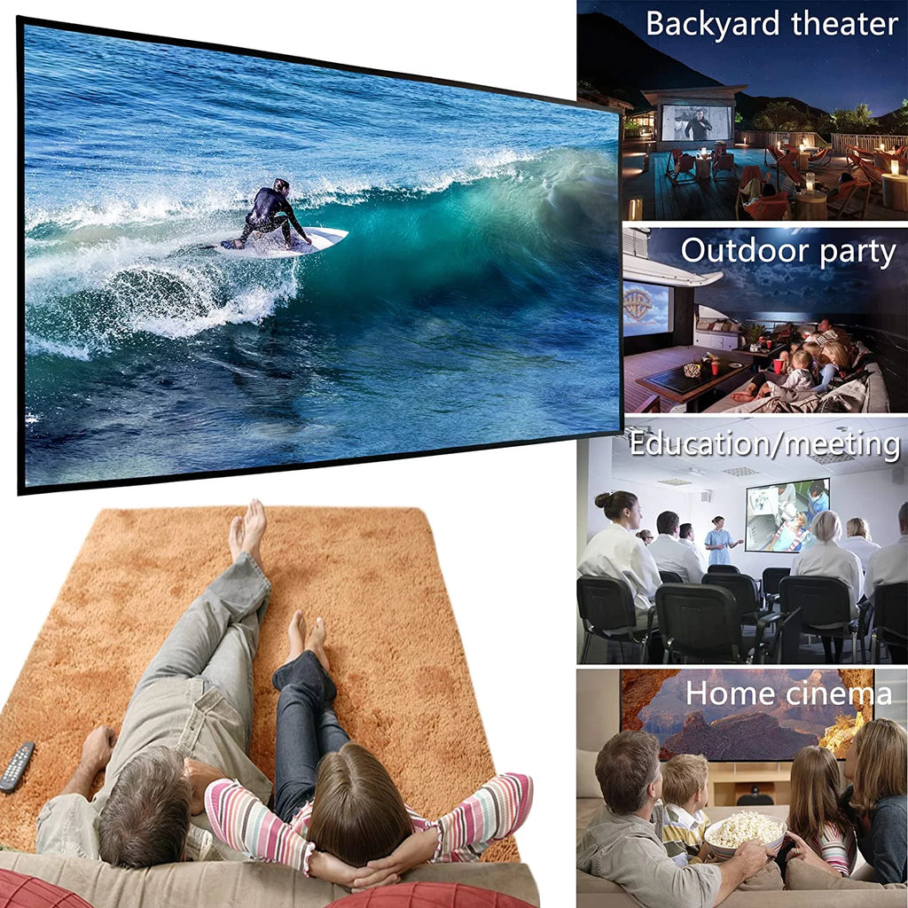 Foldable Projector Screen 120 inch 16:9 HD 4K Anti-Crease O258