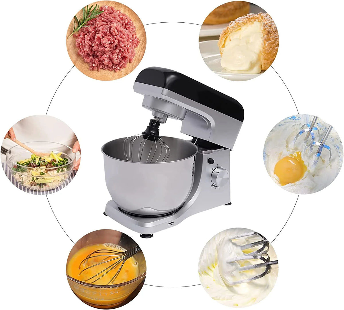 4.5L Commercial Food Dough Mixing Machine 1000W Tilt-Head Q169205