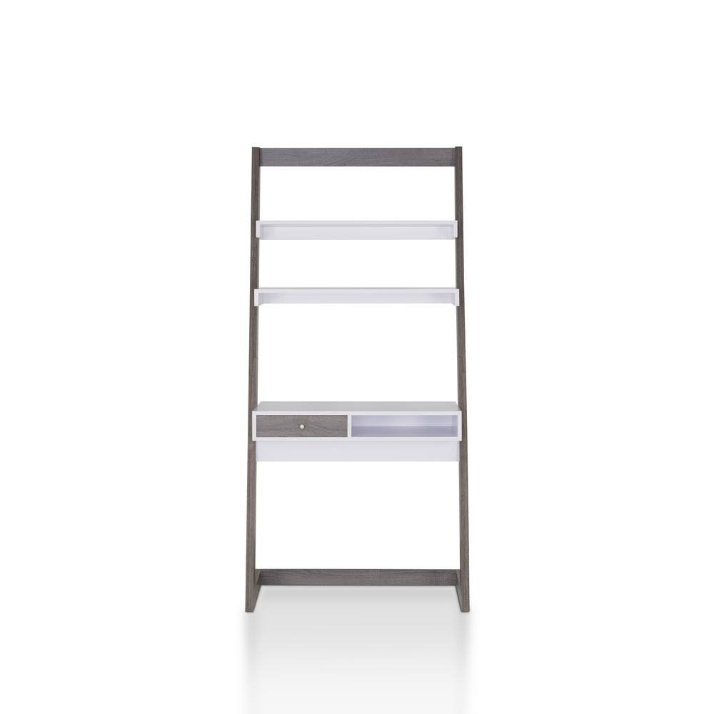 Distressed Gray Desk with 3-Shelves U655