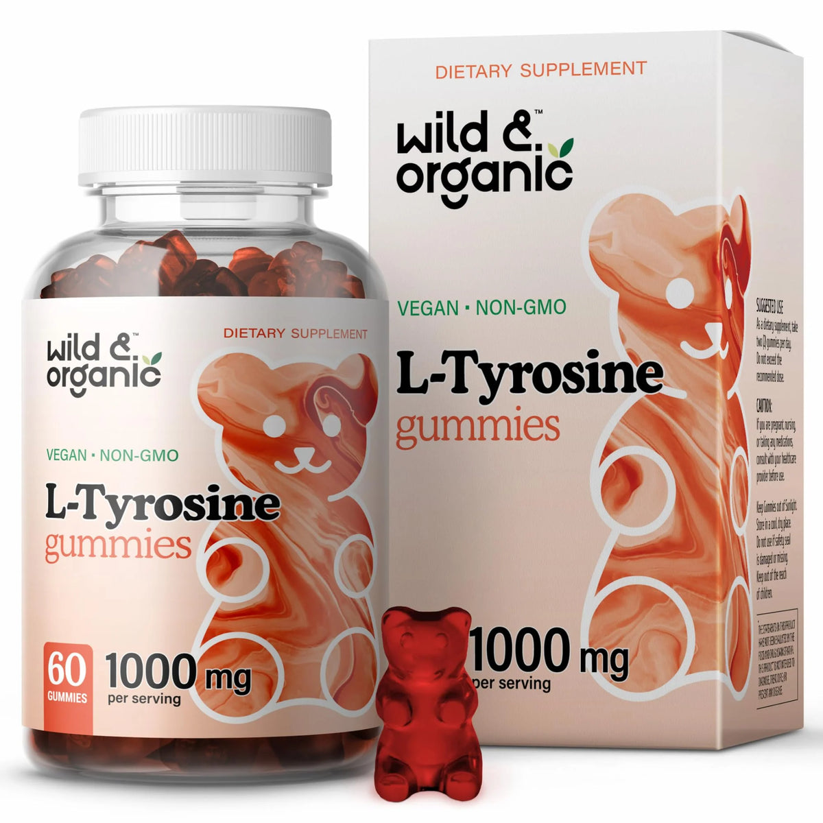 L-Tyrosine Gummies 1000mg Brain Support Supplement 60 Chewables B324638