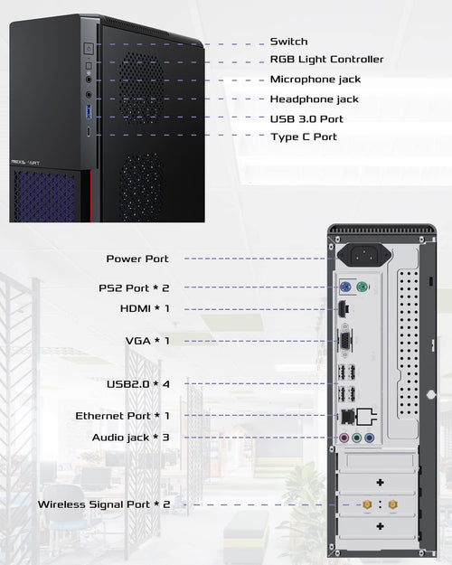 16GB RAM 512GB SSD Core i7-4765T Desktop Computer Z15619