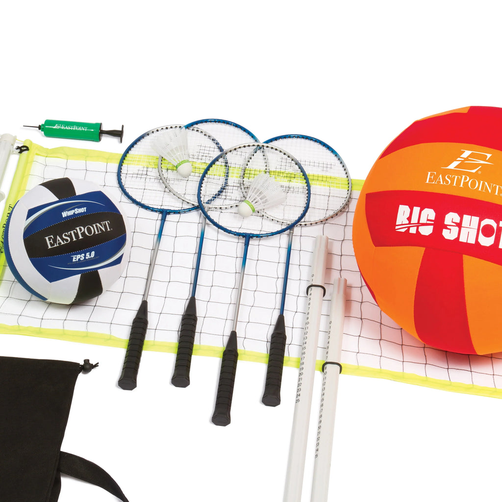Volleyball and Badminton Combo Set with Adjustable Height Net L1597