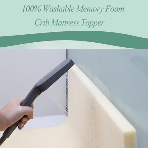 Machine Washable Memory Foam Toddler Mattress Topper with Non-Slip Cover J80200