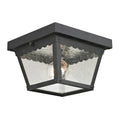 Matte Textured Black 2 Light Flush Mount U3843