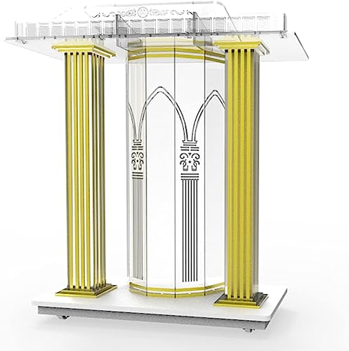 Acrylic Podium with Casters Floor Standing Rolling Lectern B448070