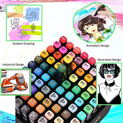 120 Colors Dual Tip Alcohol Markers Set C751019