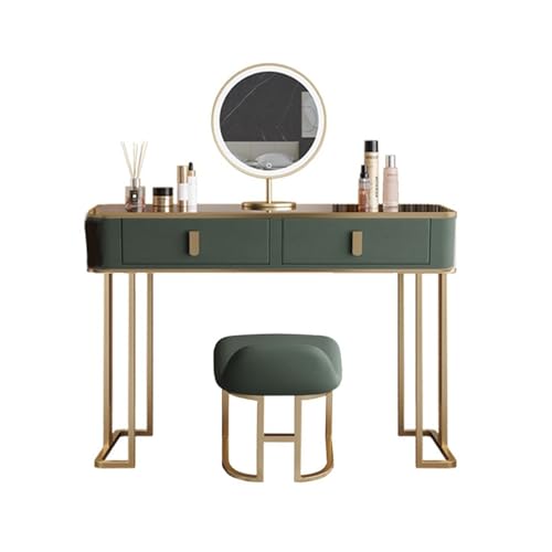 Green Wood Makeup Table with Cabinet H409