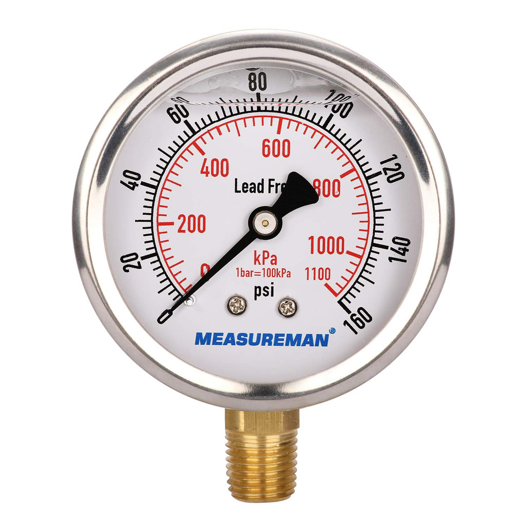 2-1/2inch Liquid Filled Hydraulic Pressure Gauge 0-5000psi/kpa Q934693