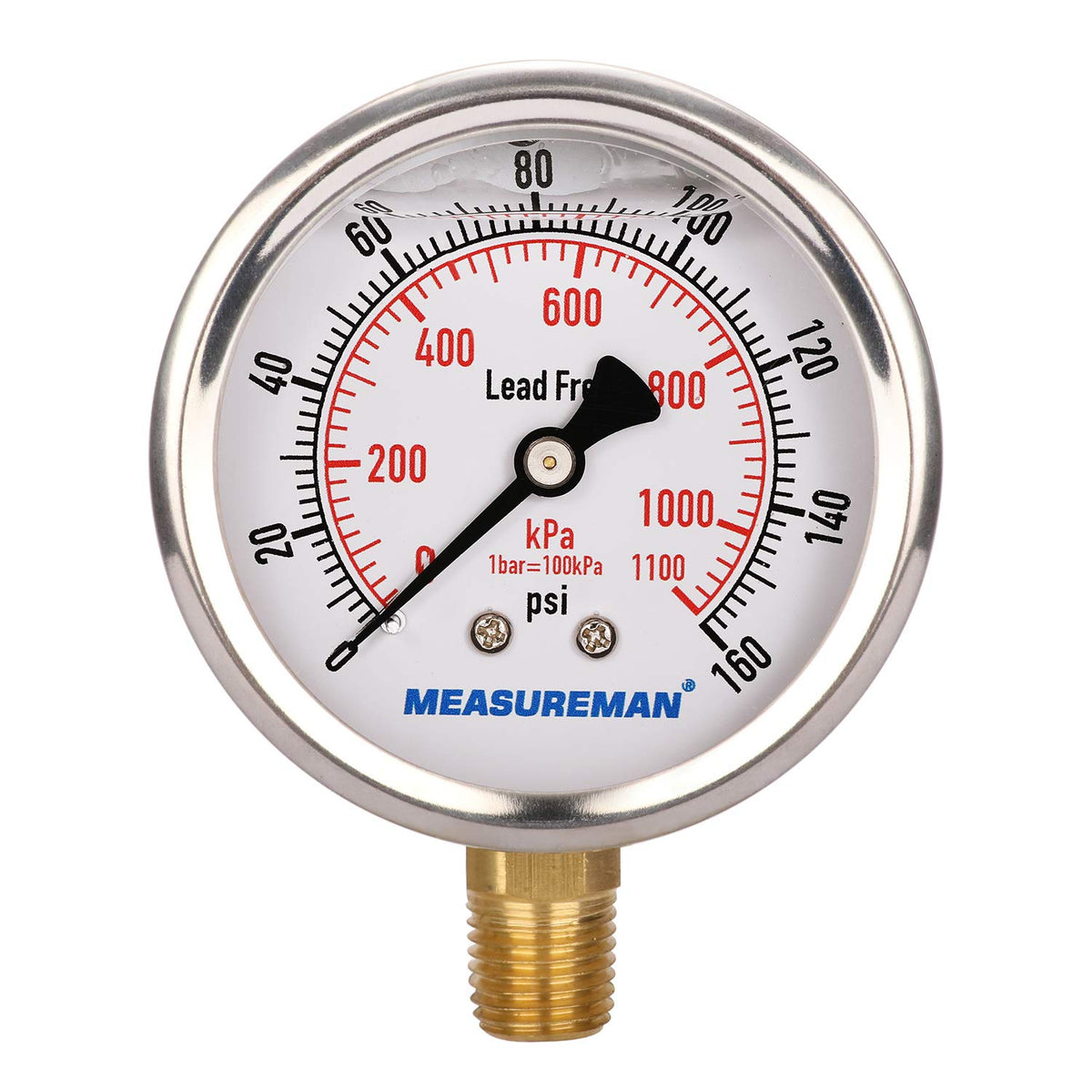2-1/2inch Liquid Filled Hydraulic Pressure Gauge 0-5000psi/kpa Q934693