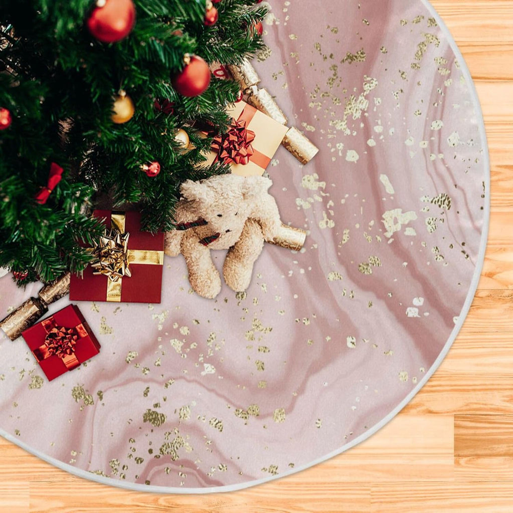 Rose Gold Marble Christmas Tree Skirt I287