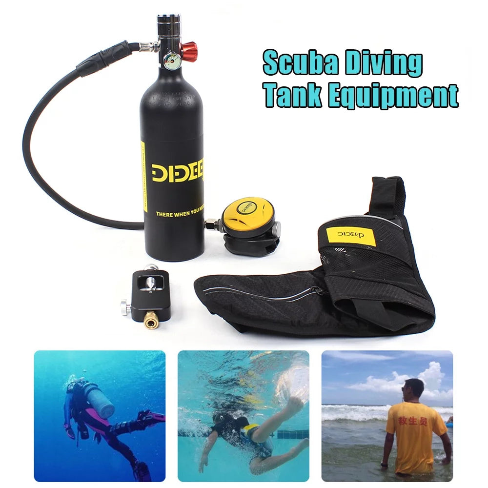 1L Mini Diving Equipment Kit Underwater Breath Oxygen Tank Pump H704458