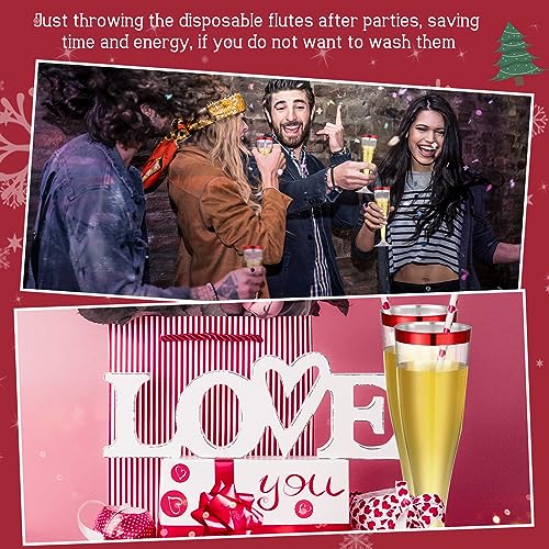 100 Pcs 4.5oz Clear Plastic Champagne Flutes K397