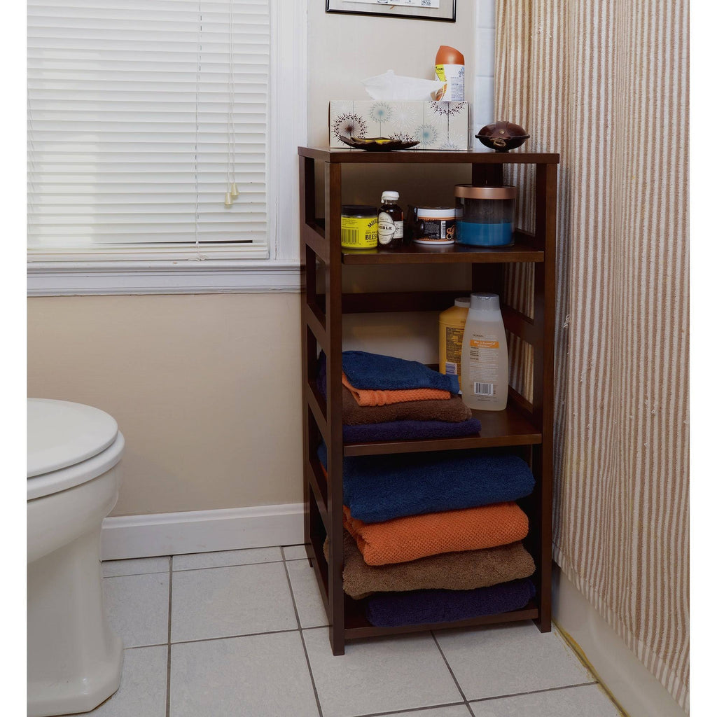 Mocha Walnut Square Folding Bookcase E1891