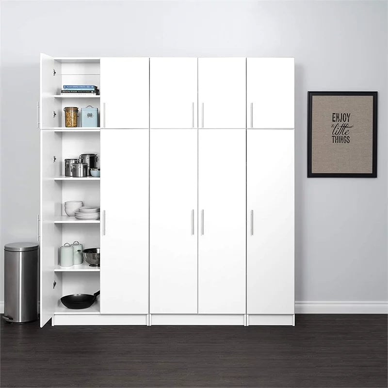 White 16" Wood Broom Cabinet R185
