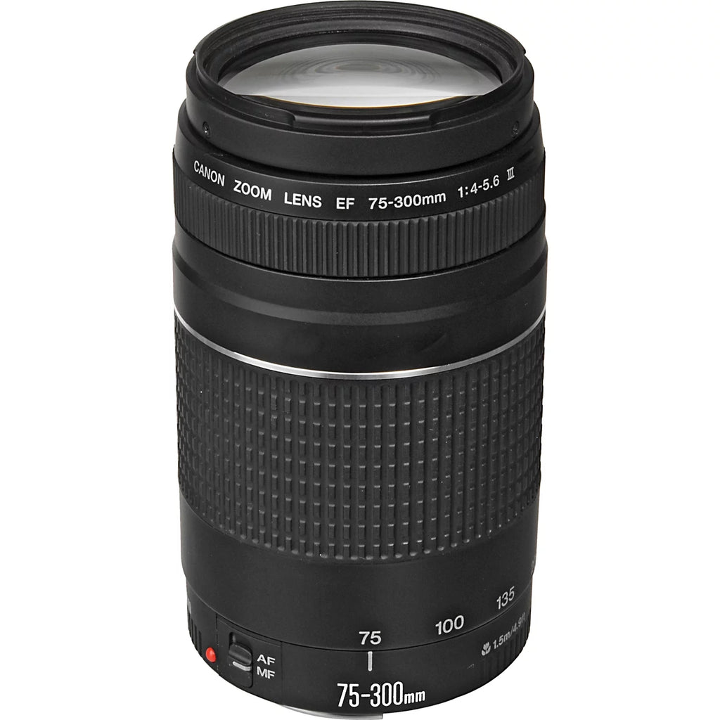 Camera + 50mm 1.8 + 75-300mm III + 3PC Filter W8781