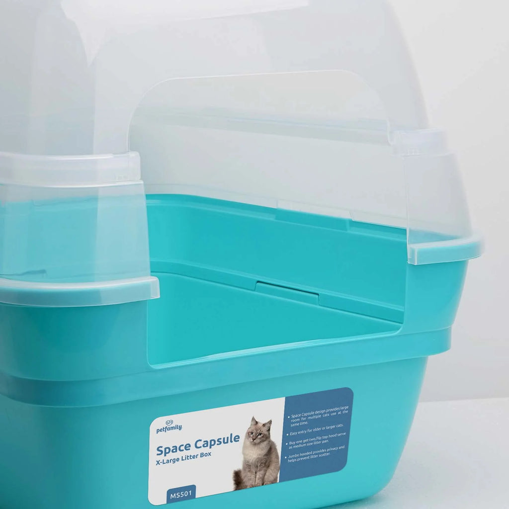 Extra Large Grey Hooded Cat Litter Box Y67021