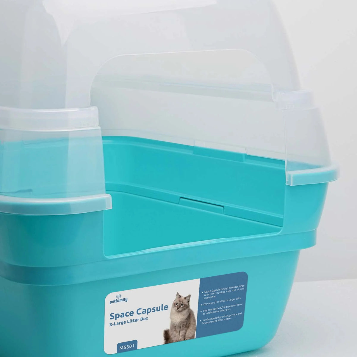 Extra Large Grey Hooded Cat Litter Box Y67021