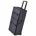 Black Aluminum Rolling Cosmetic Train Case K164