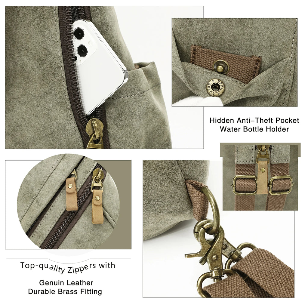 Olive Green PU Leather Sling Bag K387