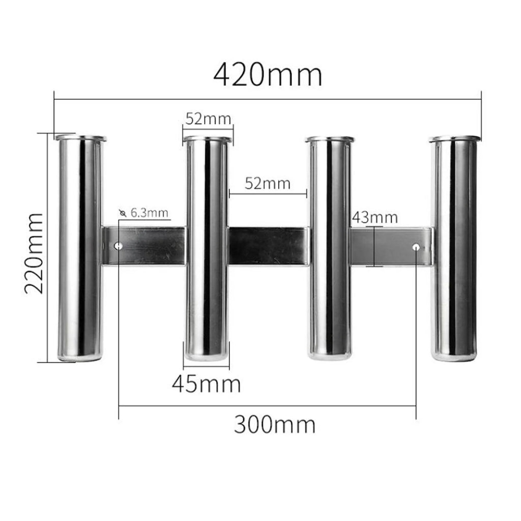 4 Tubes Boat Fishing Rod Holder Rack O248
