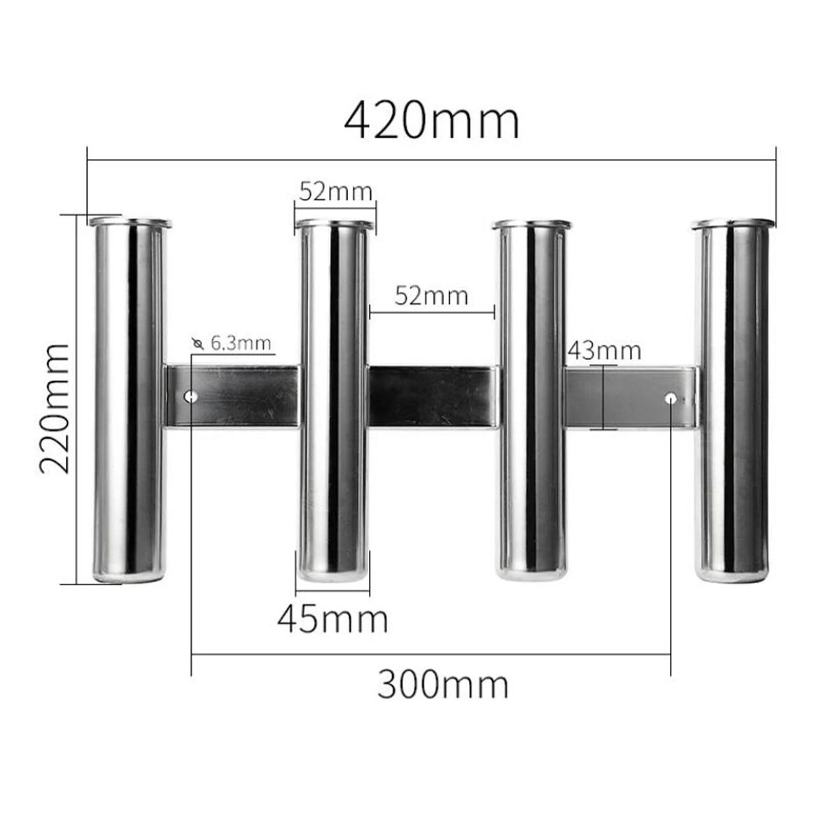 4 Tubes Boat Fishing Rod Holder Rack O248