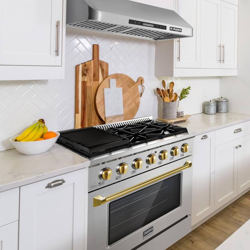 6-Burners Gas Range with Convection Oven and Griddle in Stainless Steel S3484
